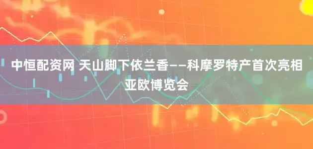 中恒配资网 天山脚下依兰香——科摩罗特产首次亮相亚欧博览会